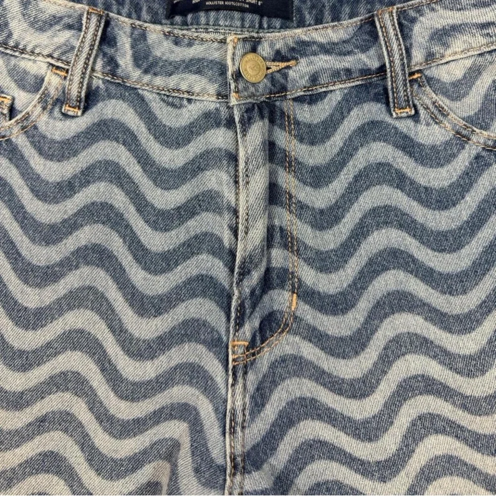 Hollister High Rise Vintage Baggy Wavy Denim Shorts Size 15